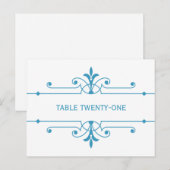 Blauw v2 Fancy siertabelnummer Briefkaart (Voorkant / Achterkant)