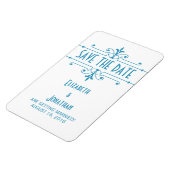 Blauw v2 Fancy Versiering Opslaan Datum magneet (Linkerzijde)