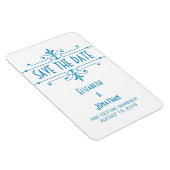 Blauw v2 Fancy Versiering Opslaan Datum magneet (Rechterzijde)