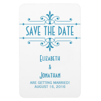 Blauw v2 Fancy Versiering Opslaan Datum magneet