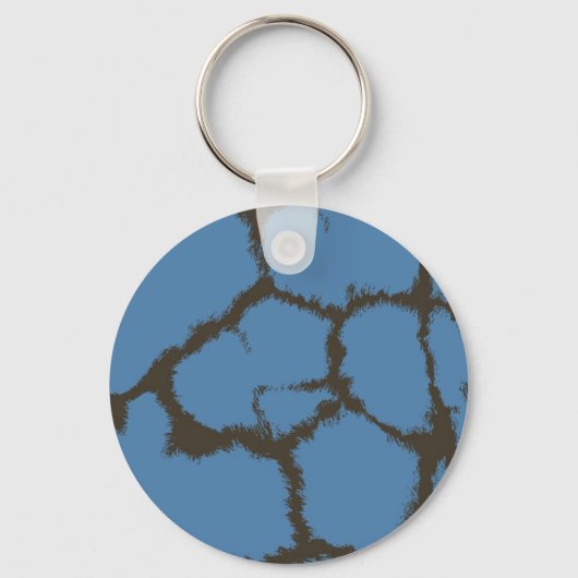 Blauw Vacht Giraffe Patroon Sleutelhanger (Voorkant)