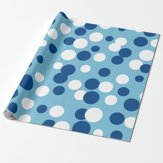 Blauw vakantie Stippen inpakpapier (Uitgerold)