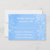 Blauw, Vakantie, Winter bruiloft reactie Kaart (Achterkant)