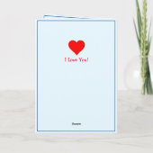 Blauw Valentijn Hart met Liefde Gedicht Kaart (Achterkant)