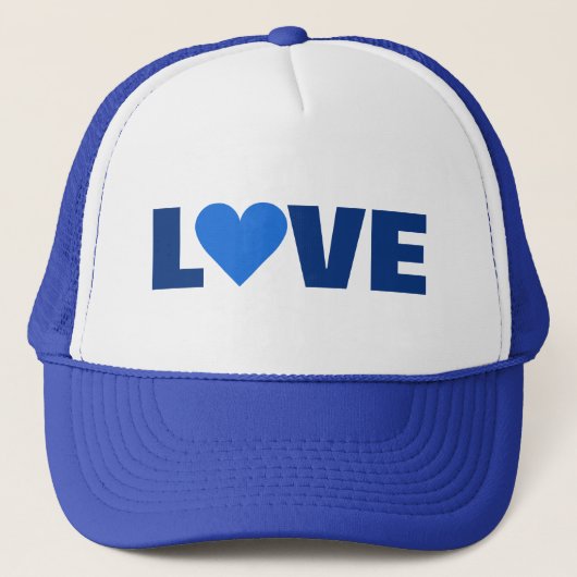 Blauw Valentijn LOVE pet (Voorkant)