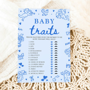 Blauw Valentijnsdag Baby Kenmerken Baby Shower Spe Kaart