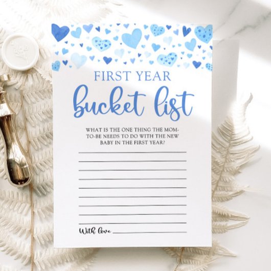 Blauw Valentijnsdag Baby Shower Eerste Jaar Emmerl Kaart