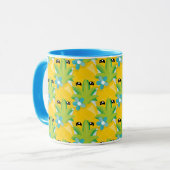 Blauw van ananasappelblauw mok (Voorkant links)