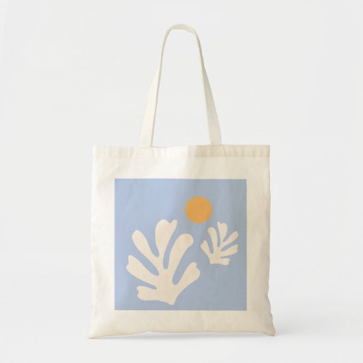 Blauw van bladeren en zonnige uiteinden van Abstra Tote Bag (Voorkant)