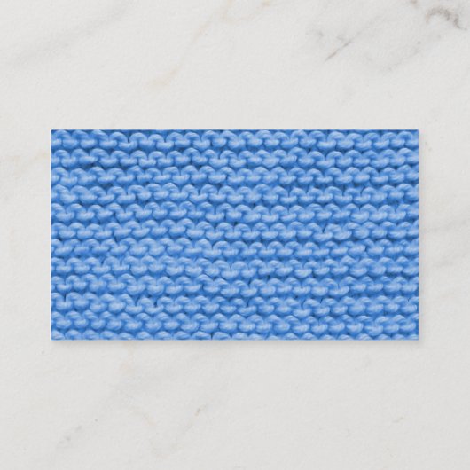 Blauw van breien achterhandschrift visitekaartje (Achterkant)