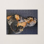 blauw van dachshund legpuzzel (Horizontaal)