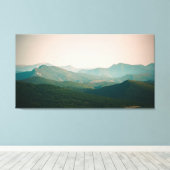 Blauw van de bergen canvas afdruk (Insitu (Houten vloer))