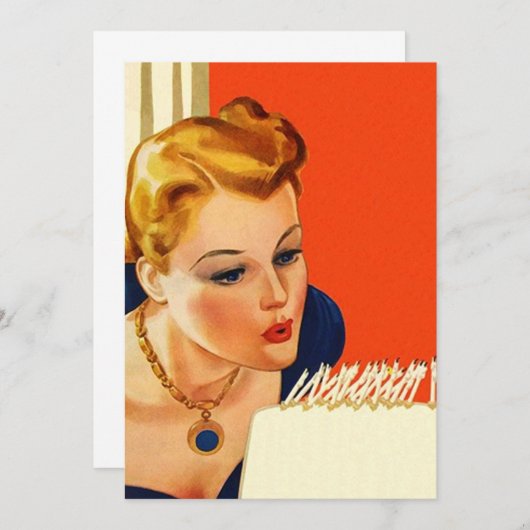 blauw van de Birthday Cake Kaart (Voorkant / Achterkant)