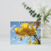 Blauw van de Bloemen van de Lelie van de Tijger Briefkaart (Staand voorkant)