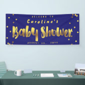 Blauw van de Confettien van Faux van het Baby Spandoek (Beurs)