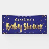 Blauw van de Confettien van Faux van het Baby Spandoek (Horizontaal)