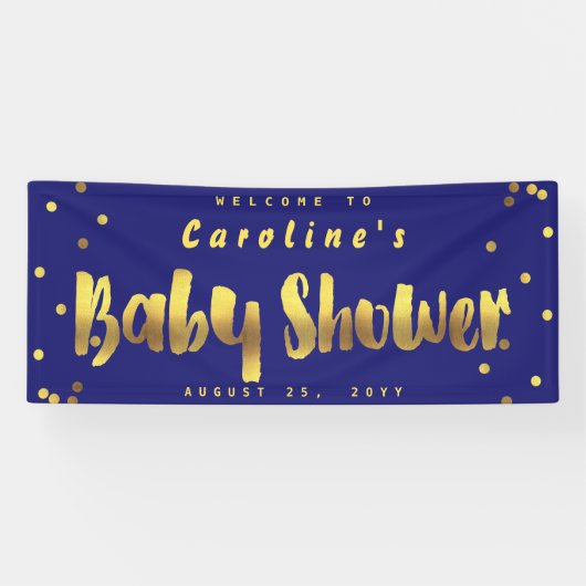 Blauw van de Confettien van Faux van het Baby Spandoek (Horizontaal)