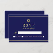 Blauw | van de jodenster RSVP diep met Adres (Voorkant / Achterkant)