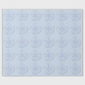 Blauw van de Kerstman Glitter Sneeuwvlok Cadeaupapier (Vlak)
