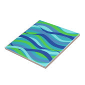 Blauw van de oceaangolf en groen ontwerp tegeltje (Zijkant)