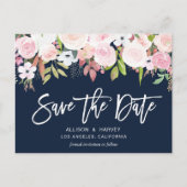 blauw van de roze marineblauw met roze strook met briefkaart (Voorkant)