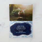 Blauw van de saffier nam de Gouden Foto van het Bedankkaart (Binnen)