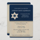 Blauw van de vette marine en tint Bar Mitzvah-uitn Kaart (Voorkant / Achterkant)