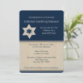 Blauw van de vette marine en tint Bar Mitzvah-uitn Kaart (Staand voorkant)