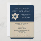 Blauw van de vette marine en tint Bar Mitzvah-uitn Kaart (Voorkant)