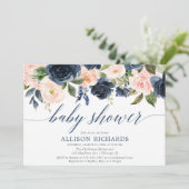 Blauw van de zeemacht en wazig roze lichtelegant b kaart (Staand voorkant)