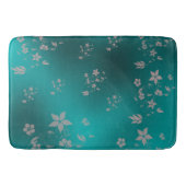 Blauw van fijne Aziatische bloemen Badmat (Voorkant)