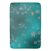 Blauw van fijne Aziatische bloemen Badmat (Voorkant Verticaal)