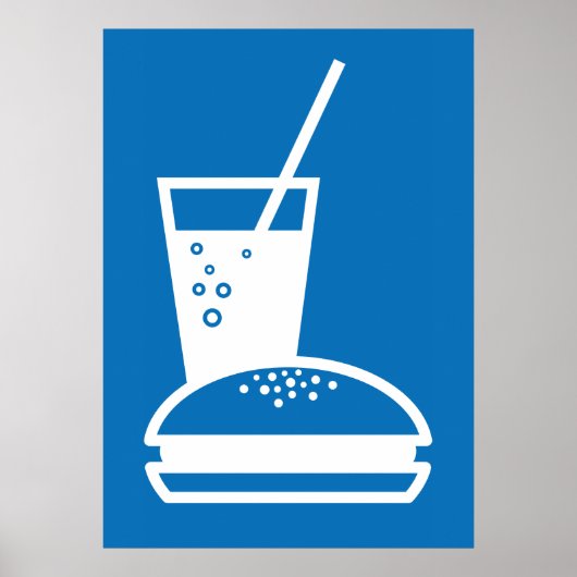 blauw van hamburger en limonade - smaakexplosie poster (Voorkant)