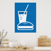 blauw van hamburger en limonade - smaakexplosie poster (Keuken)