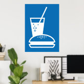 blauw van hamburger en limonade - smaakexplosie poster (Thuiskantoor)