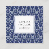 Blauw van het Japanse golfpatroon Vierkante Visitekaartje (Voorkant)