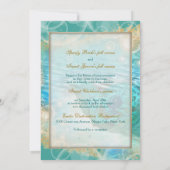 Blauw van het thema van het strand bruiloft kaart (Achterkant)