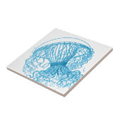 Blauw van kwallen tegeltje (Zijkant)