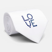 Blauw van liefde en hart stropdas (Opgerold)