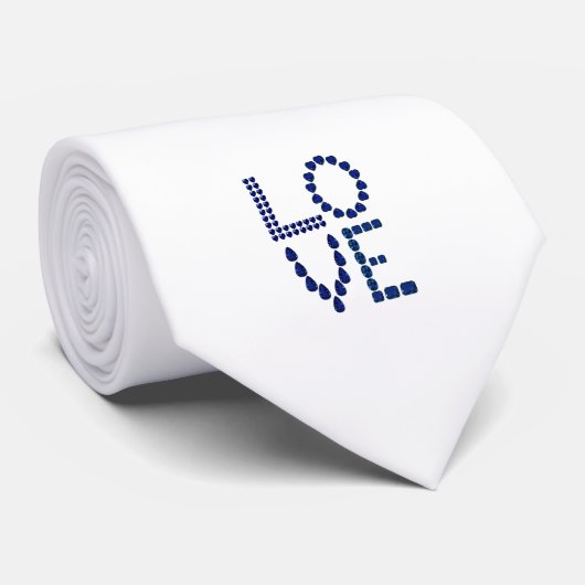 Blauw van liefde en hart stropdas (Opgerold)