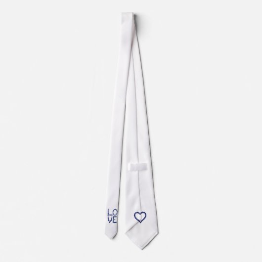 Blauw van liefde en hart stropdas (Achterkant)