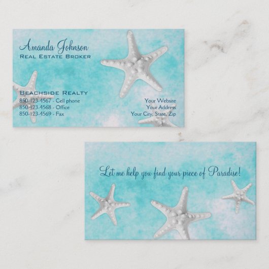 Blauw van makreel visitekaartje (Voorkant / Achterkant)