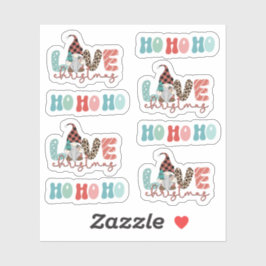 Blauw van rode kersttaart met gnoom sticker