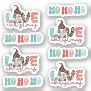 Blauw van rode kersttaart met gnoom sticker