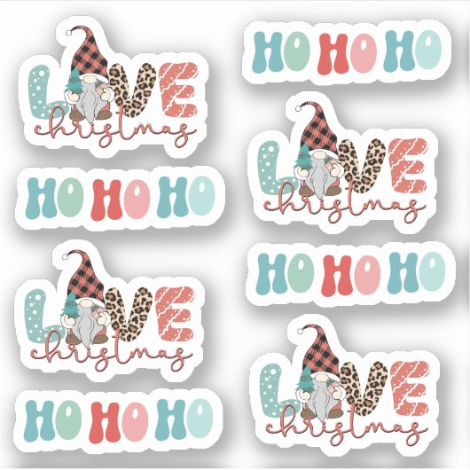 Blauw van rode kersttaart met gnoom sticker (Voorkant)