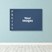 Blauw/Vanilla familienaam Foto-display Canvas Afdruk (Insitu (Houten vloer))