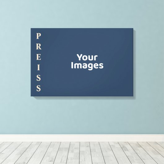 Blauw/Vanilla familienaam Foto-display Canvas Afdruk (Insitu (Houten vloer))