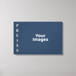 Blauw/Vanilla familienaam Foto-display Canvas Afdruk