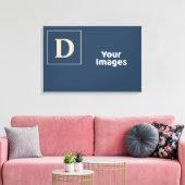 Blauw/Vanilla Family Initiaal Foto Display Canvas Afdruk (Insitu (Woonkamer))