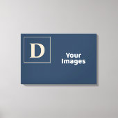 Blauw/Vanilla Family Initiaal Foto Display Canvas Afdruk (Voorkant)